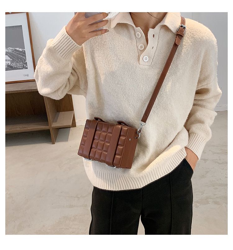 Geantă de umăr pentru femei, geantă crossbody, geantă de mână cu curea dublă, cu bloc de ciocolată, tip crossbody_voghion.com