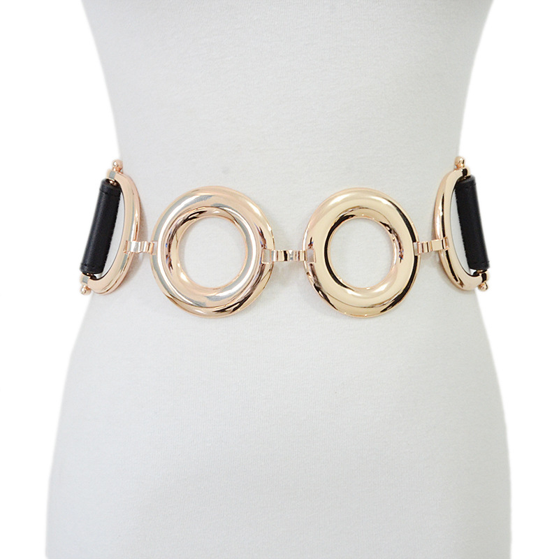 Women's casual belt with black elastic band, buckle wide belt, women's decoration, and outer waist cover_voghion.com