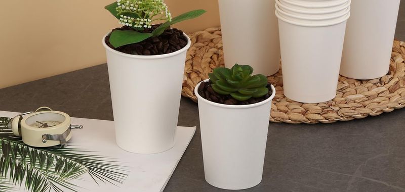 12oz Disposable Paper Coffee Cups - For Hot/Cold Beverages (340ml)_voghion.com