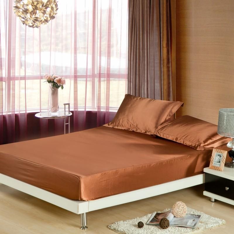 Drap de lit en satin soyeux de couleur unie Simmons Cover 1 pièce_voghion.com