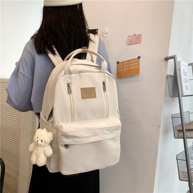 Nueva mochila escolar para estudiantes de secundaria, de gran capacidad, sencilla y para uso al aire libre._voghion.com