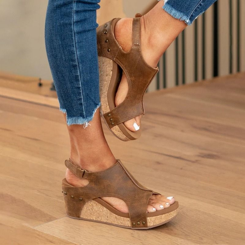 YUDX Roman Open Platform Damen Sommer Retro Peep Toe Dicke Sohle Keilschuhe Casual High Heel Sandalen Plus_voghion.com