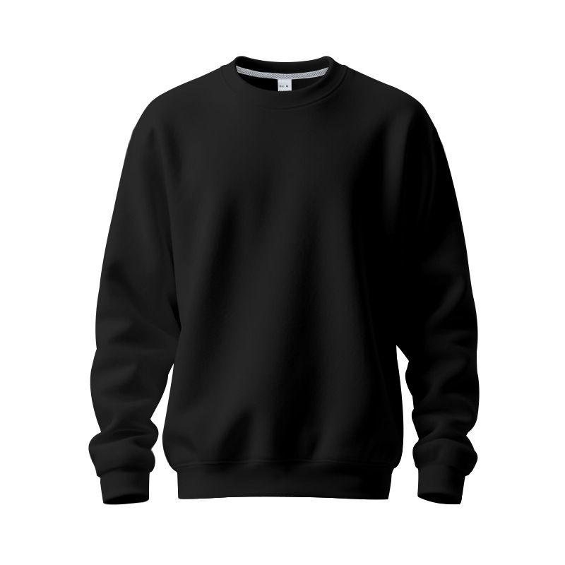 Moletom masculino com gola redonda e forro de lã – Pulôver casual pesado e relaxado (cores sólidas, tamanhos grandes disponíveis)_voghion.com