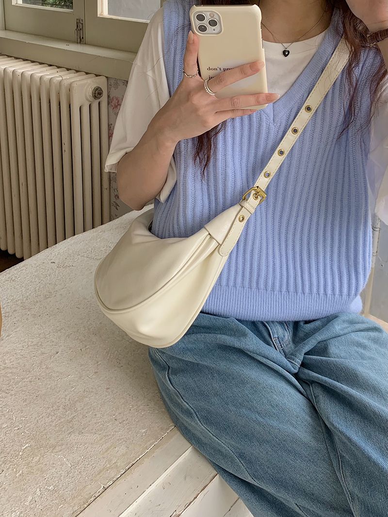 2024 New Underarm Ba: Versatile Dumplins, One Shoulder Crossbody Fashionable and Casual Texture, Small Ba, Women's_voghion.com