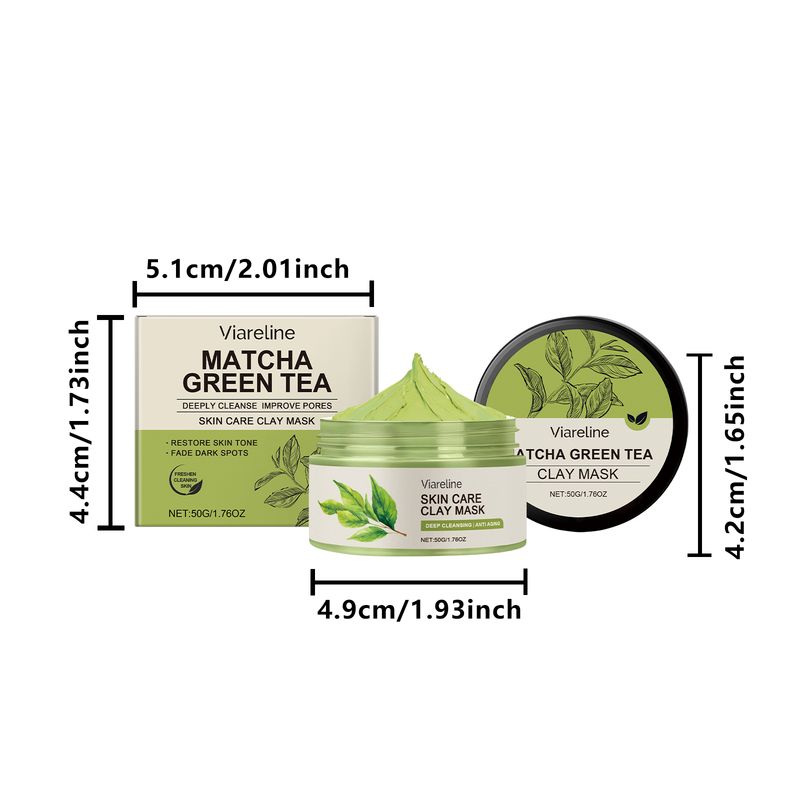 Viareline Green Tea Cleansing Mud Mask Facial Gentle Cleansing, Moisturizing And Moisturizing Facial Mask_voghion.com