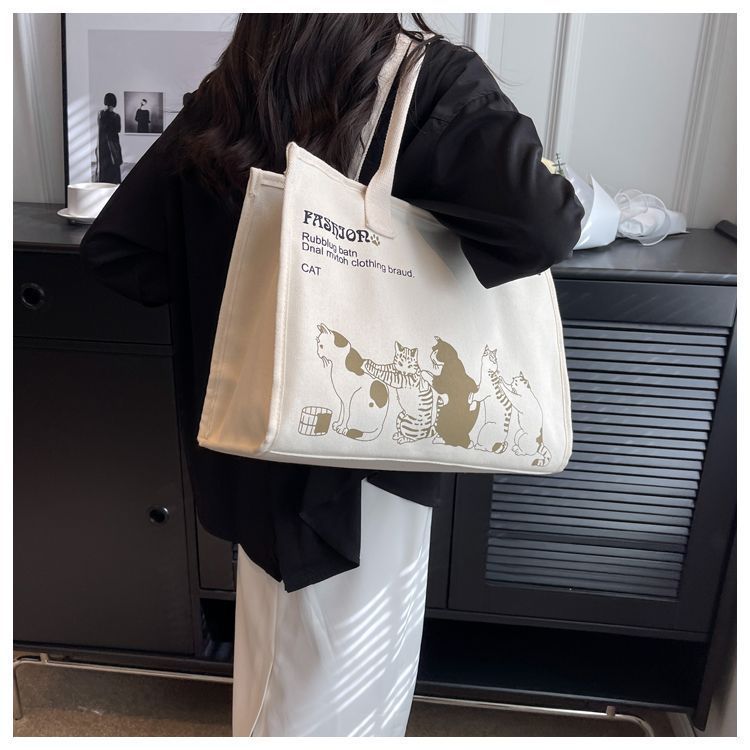 Canvas mit großem Fassungsvermögen für Damen, neue vielseitige Schultertasche für Pendler im Sommer, Handtasche für Studenten, Mamatasche_voghion.com