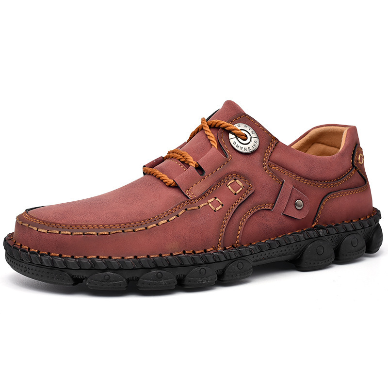 Euro Step Australian Casual für Herren Echtleder Sport Outdoor Wandern Große Größe Dicke Weiche Sohle Handgefertigte Schuhe_voghion.com