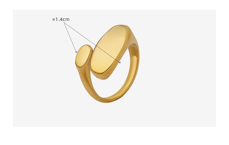 Minimalistischer Ring im INS-Stil mit unregelmäßigem, flachem, offenem Titanstahl und Goldschwanz-Gussverfahren A156_voghion.com