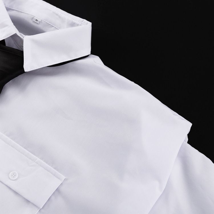 Neue Mode europäischen und amerikanischen Damenbekleidung Langarm-Kragenhemd Damen-Design-Sinn Minderheit Krawatte weiß Shi_voghion.com
