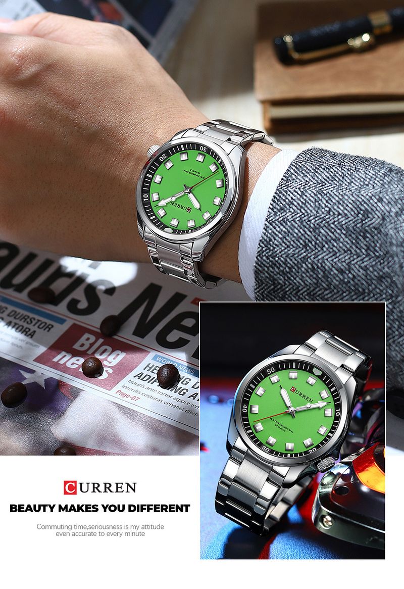 Herrenuhr aus Edelstahl, wasserdicht, mit Mineralglas, Quarzwerk, Business-Casual-Armbanduhr für den Alltag, Herrenuhr_voghion.com