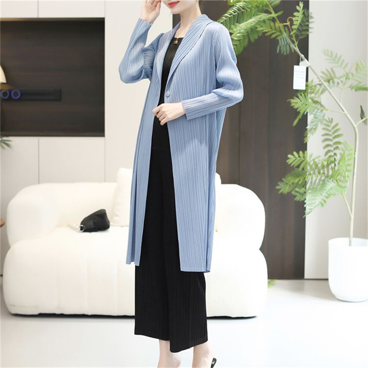 Trench coat con giacca cardigan coordinata Sanzhai Pleated Craft_voghion.com
