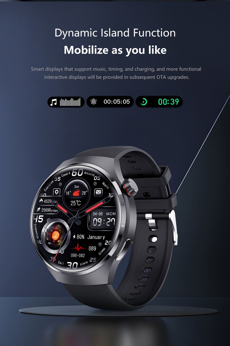 2024 Nouvelle montre intelligente Moniteur de santé de fréquence cardiaque Appel Bluetooth NFC GPS Tracker IP67 Montre intelligente étanche Hommes pour HUAWEI GT4 Pro_voghion.com