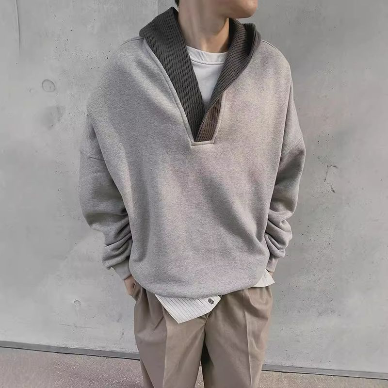 Novi muški hoodie s kapuljačom za jesen i zimu, dizajn s pređom za spajanje, nišna ležerna jakna_voghion.com