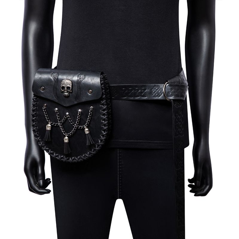 Viking Style Medieval Leather Coin Pouch – Retro Embossed Knight Belt Bag, Vintage Waist Bag for Cosplay and Outdoor Use_voghion.com