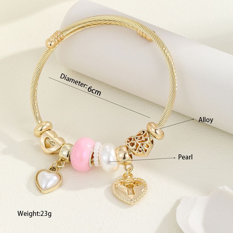 Neu DIY Panjia Edelstahl Einstellbare Exquisite Herz Set Glas Dia Anhänger Paar Armband_voghion.com