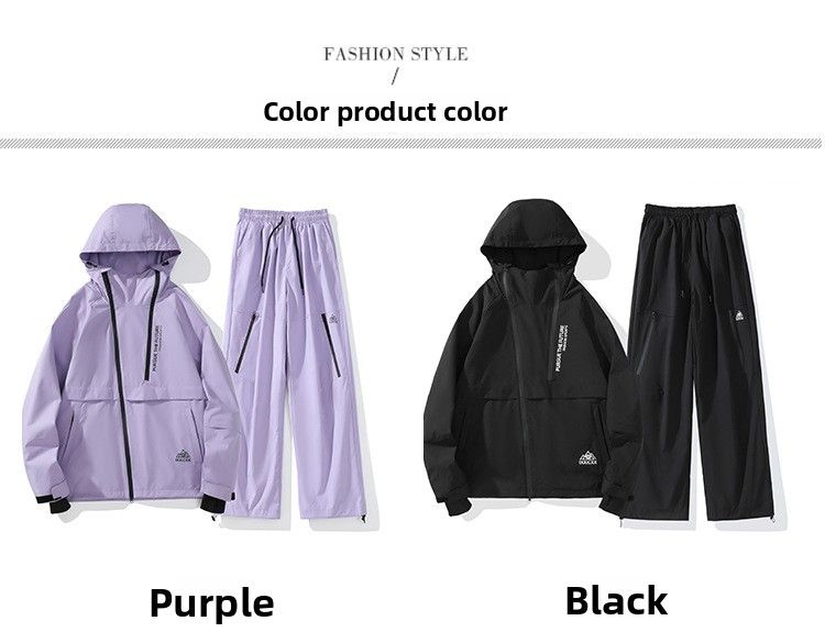Outdoor Waterproof Ski Set Autumn Winter New Trendy Versatile Warm Windproof Mountaineering Suit Couple Style Jacket_voghion.com