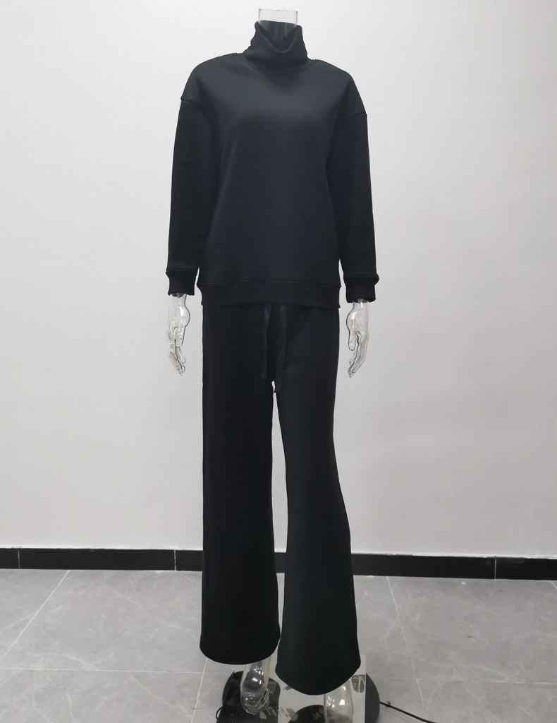 Kadın Giyim Sonbahar ve Kış Yeni Örme Bağcıklı Moda Günlük Takım İki Parçalı Set Kadınlar için_voghion.com