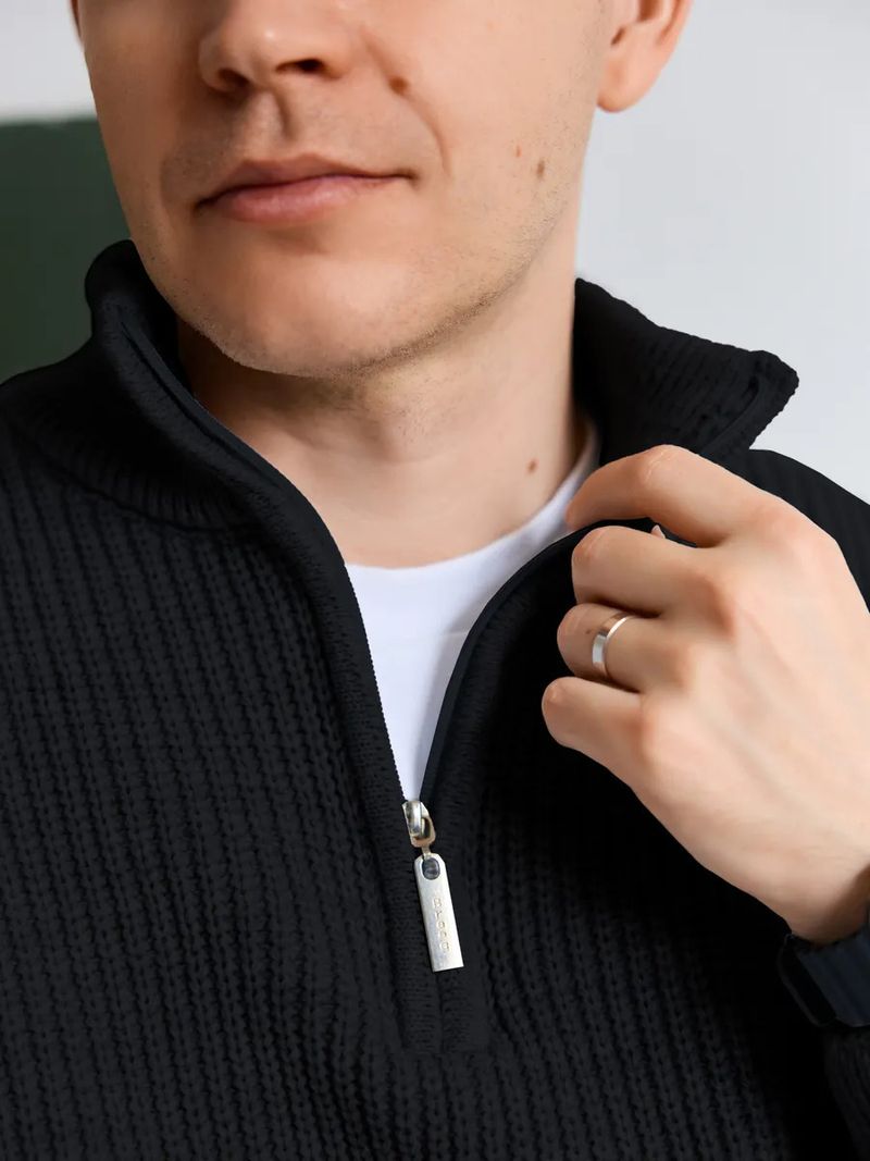 Men's Fall Winter Half Zip Stand Collar Sweater Men's Old Money Style Swetear Knitted Jumper_voghion.com