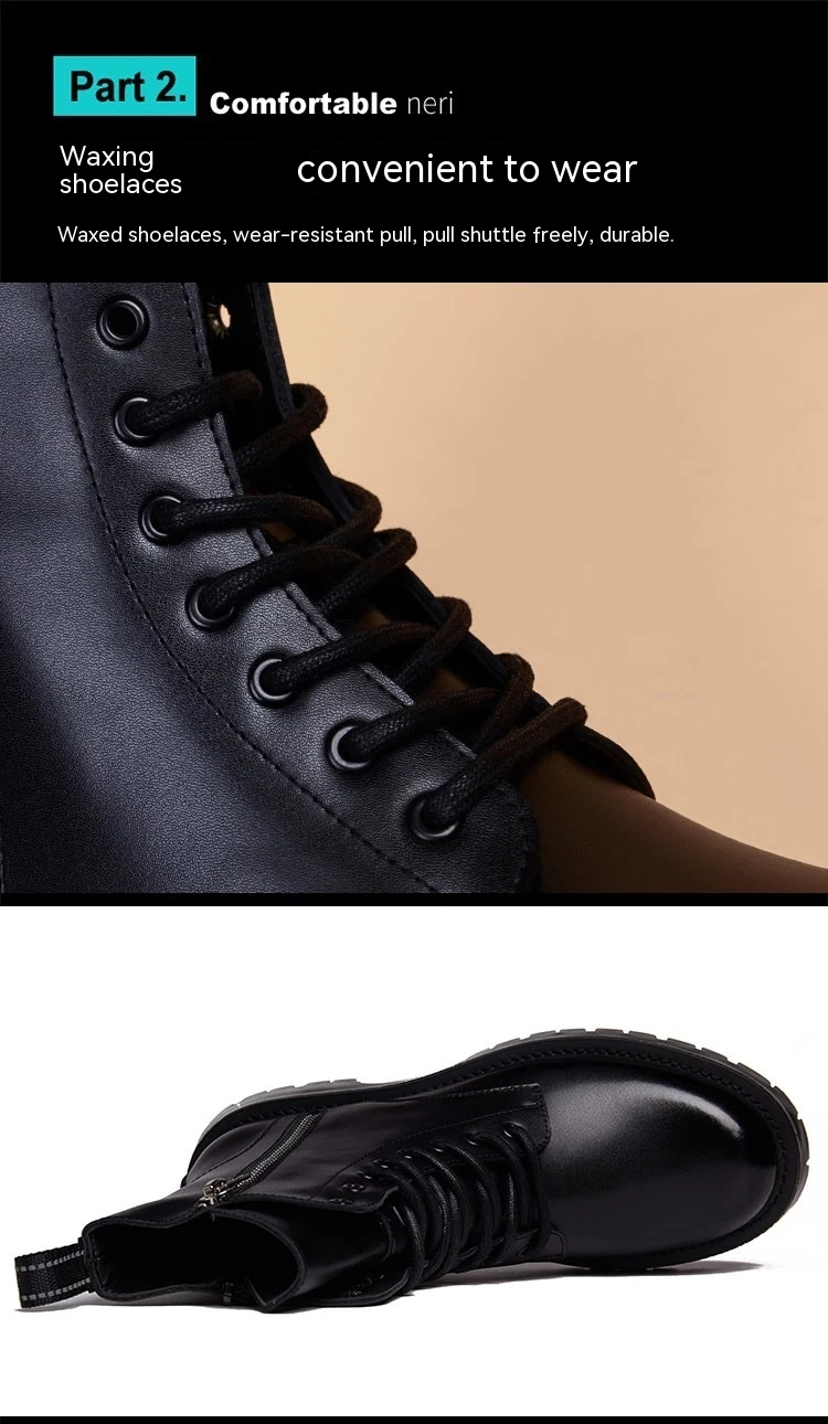 Martin-Stiefel, High-Top-Arbeitsschuhe im britischen Stil für Herren, höhenvergrößernde Leder-Trend-Motorradstiefel für Herren_voghion.com