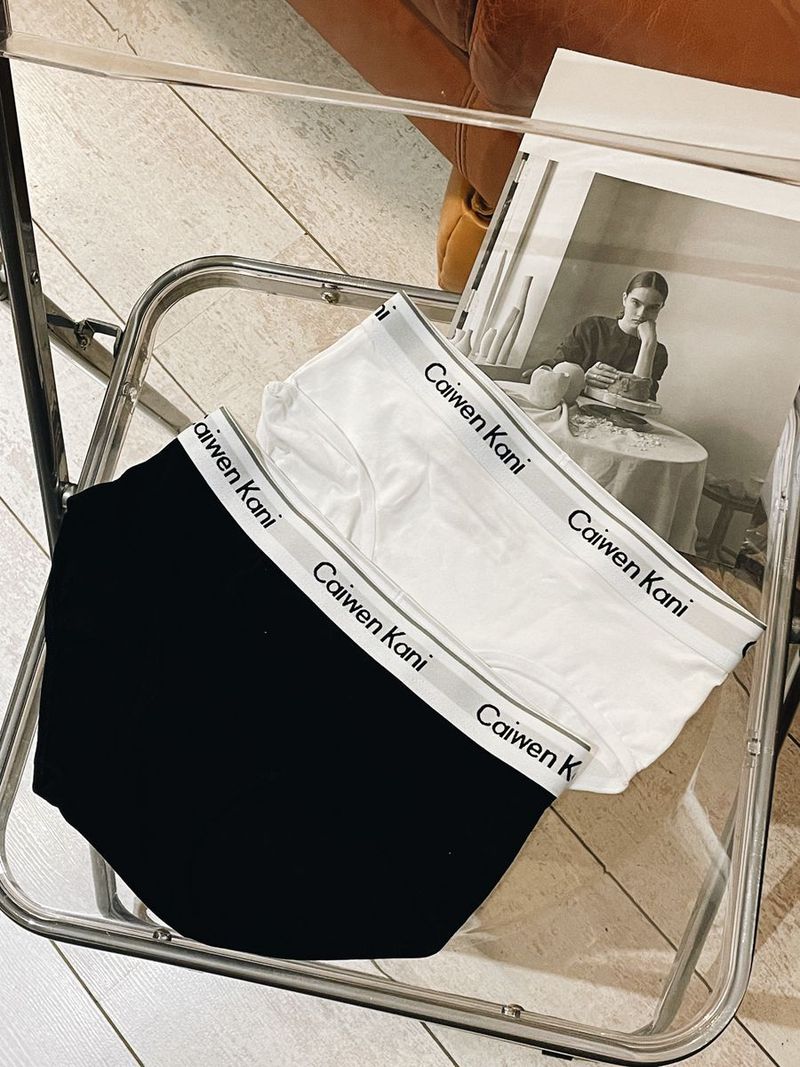 Calcinha feminina de algodão – Roupa íntima sem costura, cintura alta e forro respirável (P-XXXG, secagem rápida, cós sem dobras, estampas de alfabeto e listras)_voghion.com