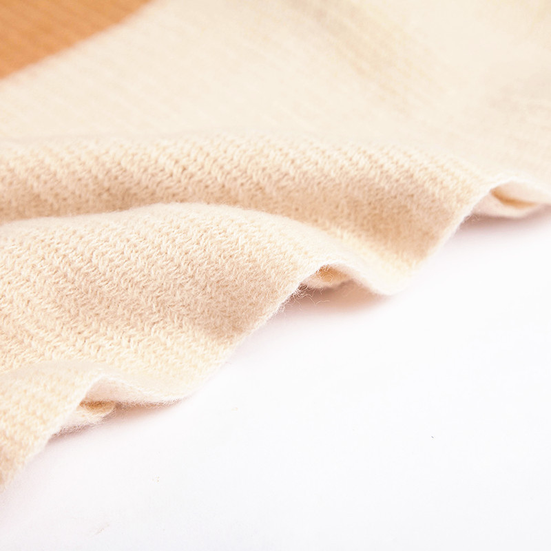 Damenschals, neuer Kettenschal aus Wolle mit langer Quaste und Farbblockierung, gestrickter Damenschal_voghion.com