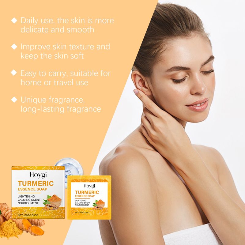 Hoygi Turmeric Cleansing Soap Gently Cleans And Moisturizes Body Skin Delicate, Clean And Refreshing Cleansing Soap_voghion.com