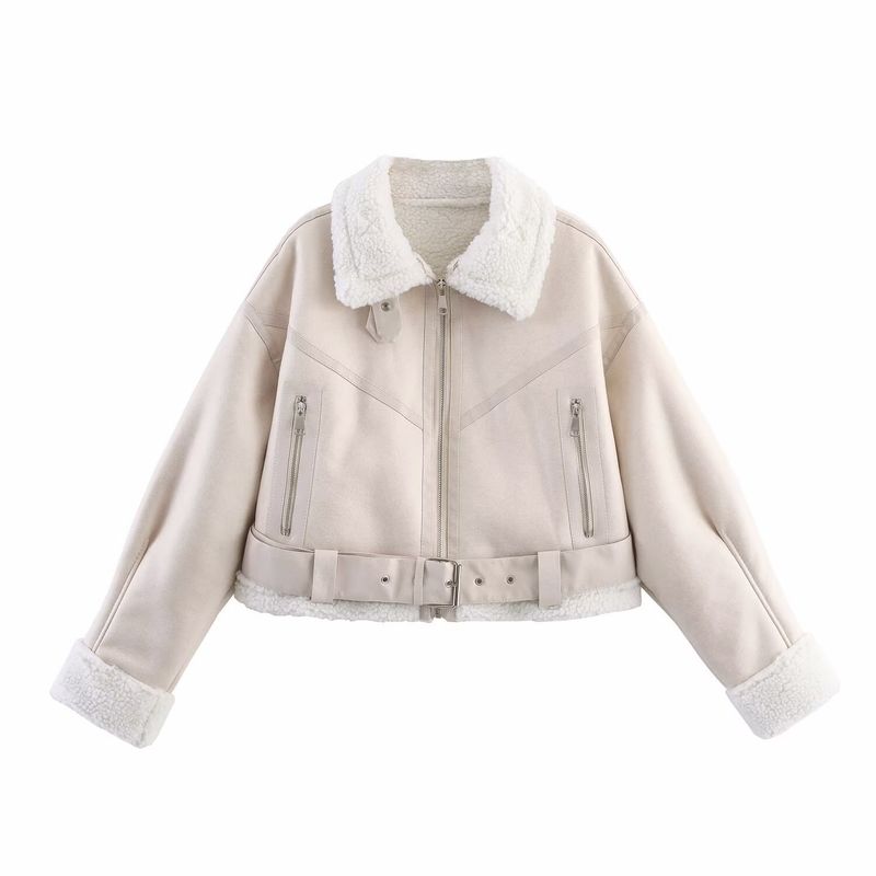 BSK&TRAF Damenbekleidung Herbst 2025 Neuer Stil Stehkragen Reißverschluss Verzierte Motorradkurze Jacke Mantel_voghion.com