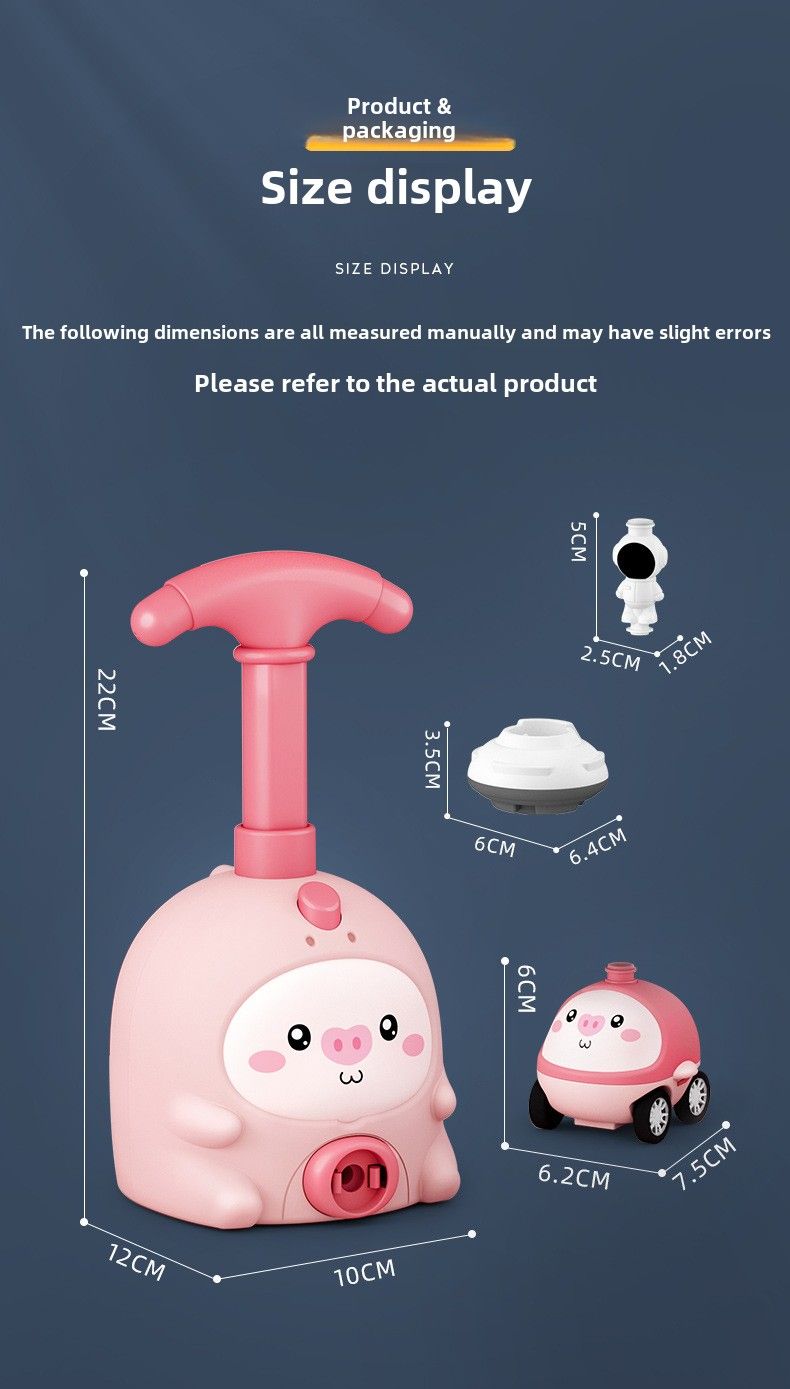 Animal aerodynamic car DIY flying piggy balloon puzzle toy press scooter_voghion.com
