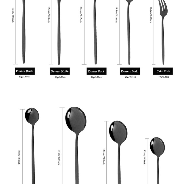 24 pièces ensemble de vaisselle occidentale noire ensemble de couverts en acier inoxydable fourchette couteau cuillère ensemble de vaisselle ensemble de couverts ensemble d'argenterie_voghion.com
