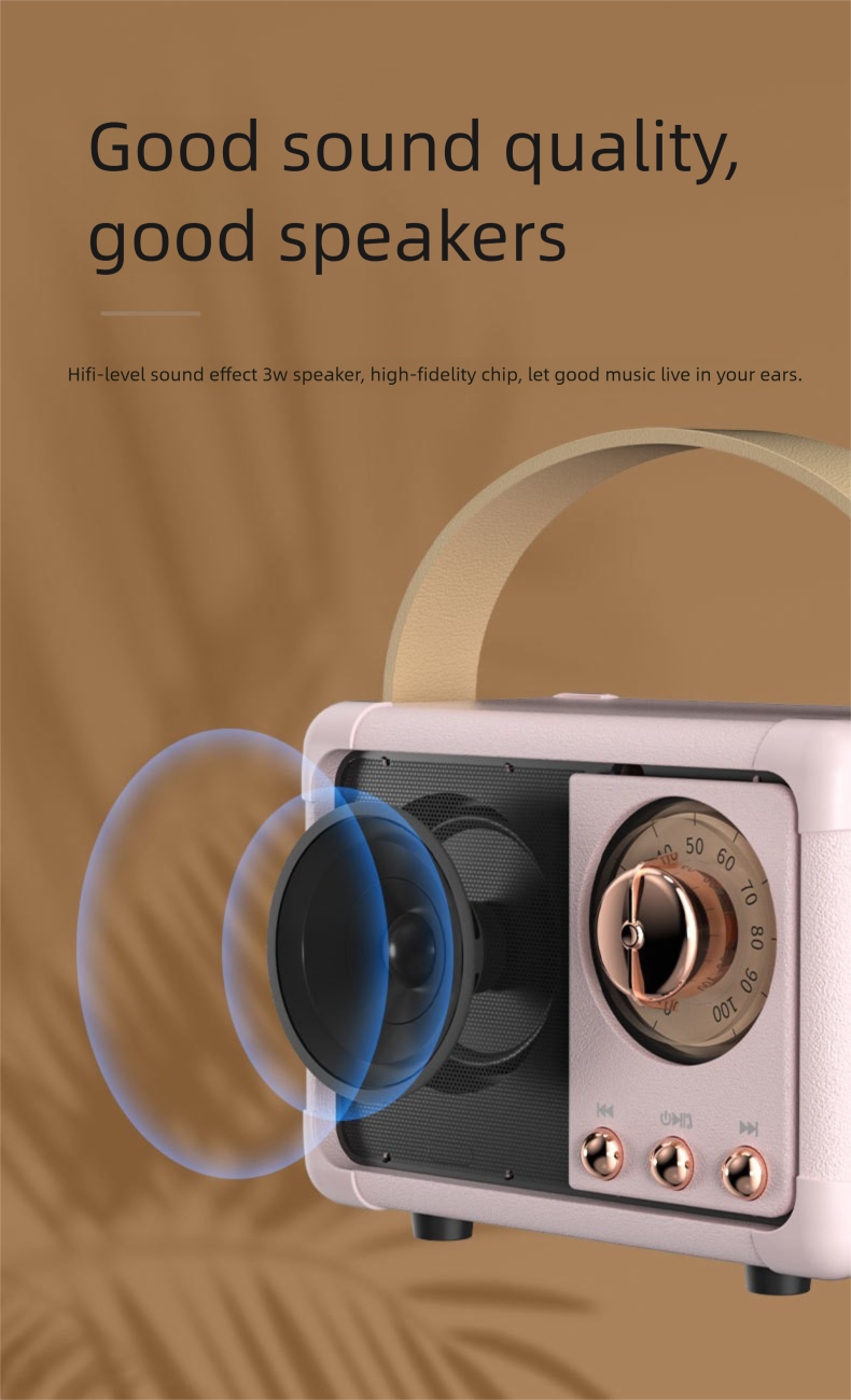 Creative Radio Bluetooth Portable Gift Mobile Phone Subwoofer Retro USB Mini Speaker HM11_voghion.com