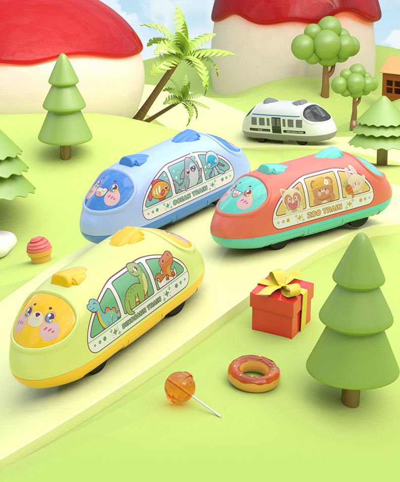 Mașină inerțială pentru copii, locomotivă Harmony, tren de mare viteză, model băiat, mic cadou_voghion.com