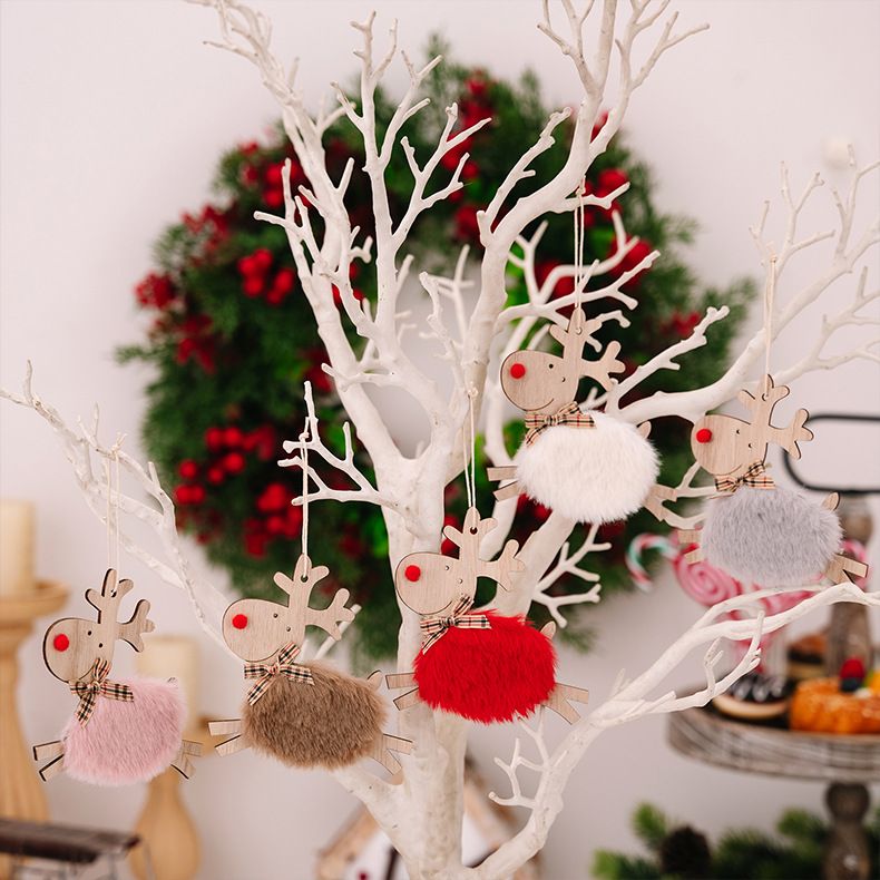 Weihnachtsschmuck Weihnachtsbaum Rehkitz Anhänger Weihnachten Holz Elch Anhänger Rotes Lamm_voghion.com