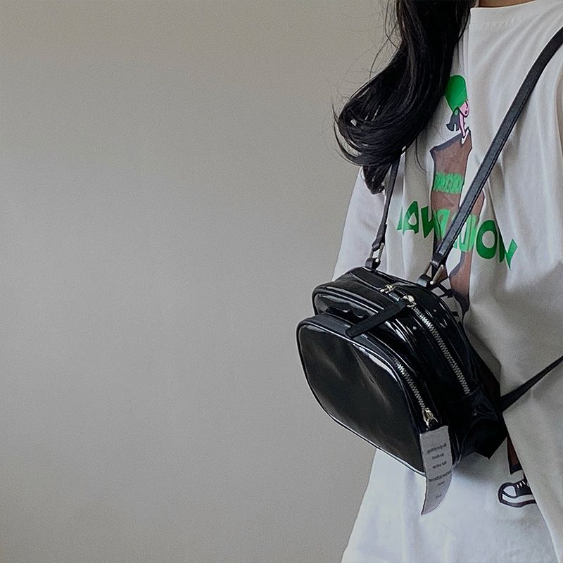 Shoulder bag 2024 new niche square cute solid color versatile daily casual black backpack for women_voghion.com