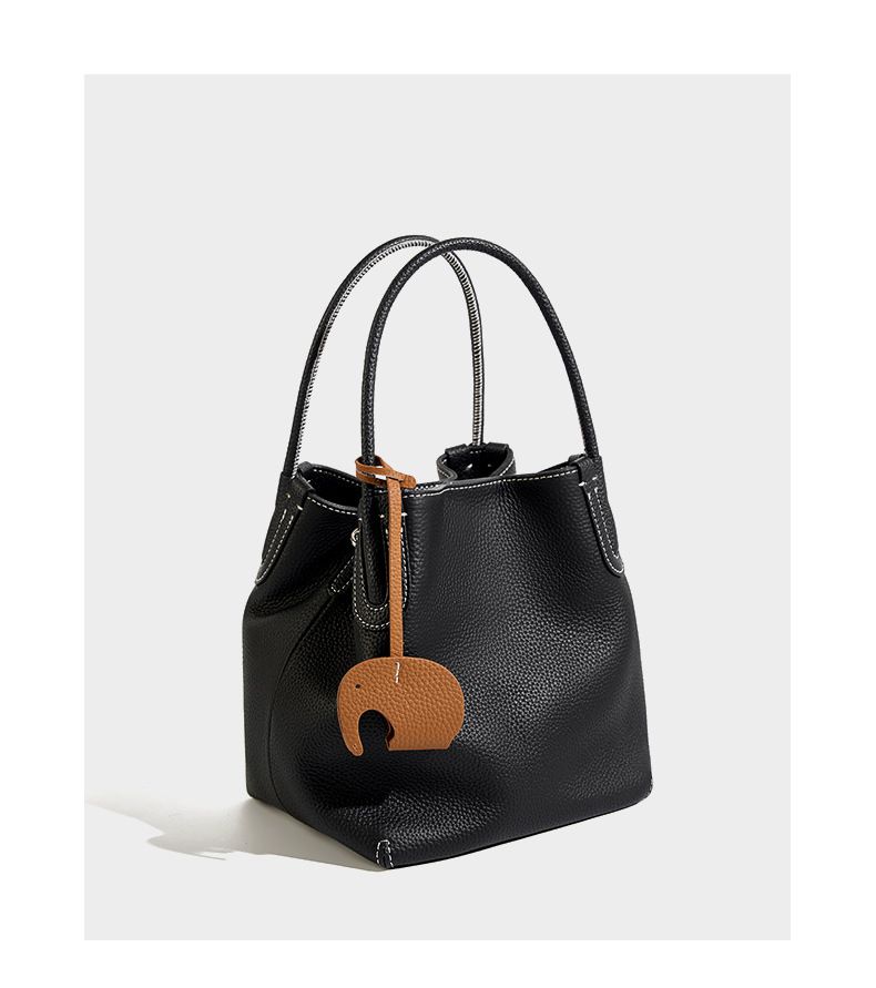 Sommermode Echtleder Eimer Tasche Nische Erste Schicht Rindsleder Retro Eine Schulter Crossbody Handheld Gemüse Korb Tasche_voghion.com