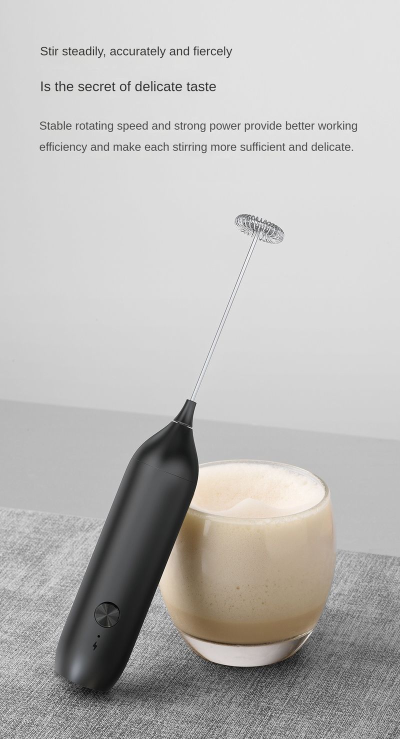 Rechargeable Milk Electric Blender Handheld Wand for Coffee Beverage Blender, Cappuccino Mini Frother_voghion.com