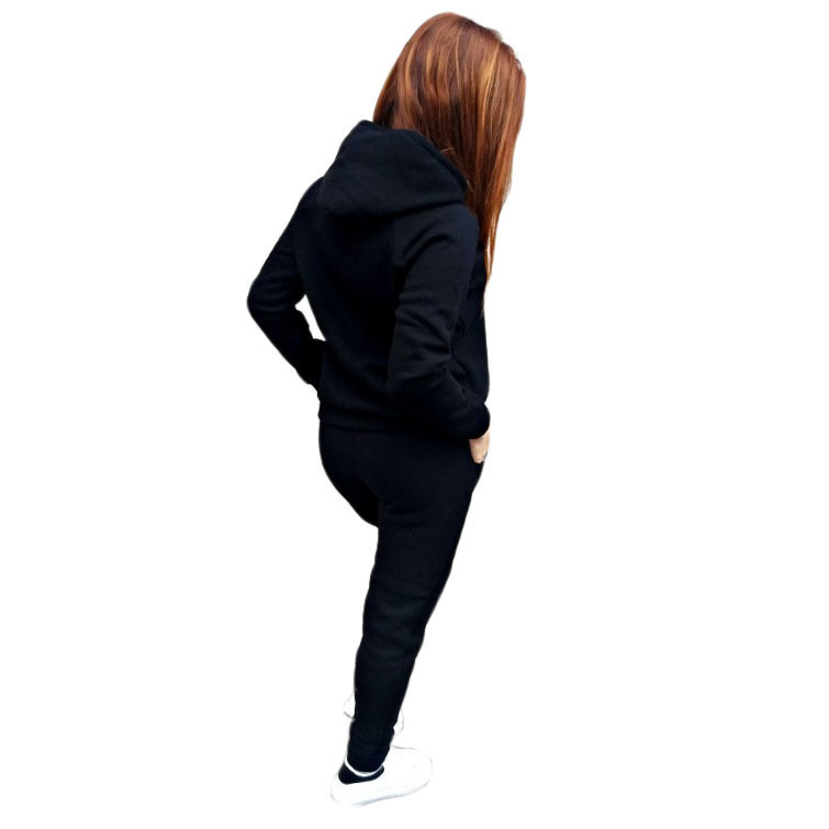 Femmes surdimensionné pulls sweats décontracté pantalons longs costume de sport fille femme hiver sweats à capuche deux pièces ensembles survêtement_voghion.com