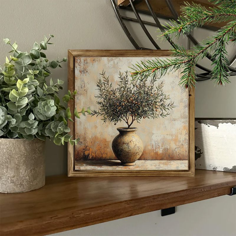 8x8 Rustic Olive Tree Wood Sign Vintage Farmhouse Wall Art For Home/Office No Batteries Needed Perfect Gift ,for Art Lovers Christmas/Easter/Birthdays_voghion.com
