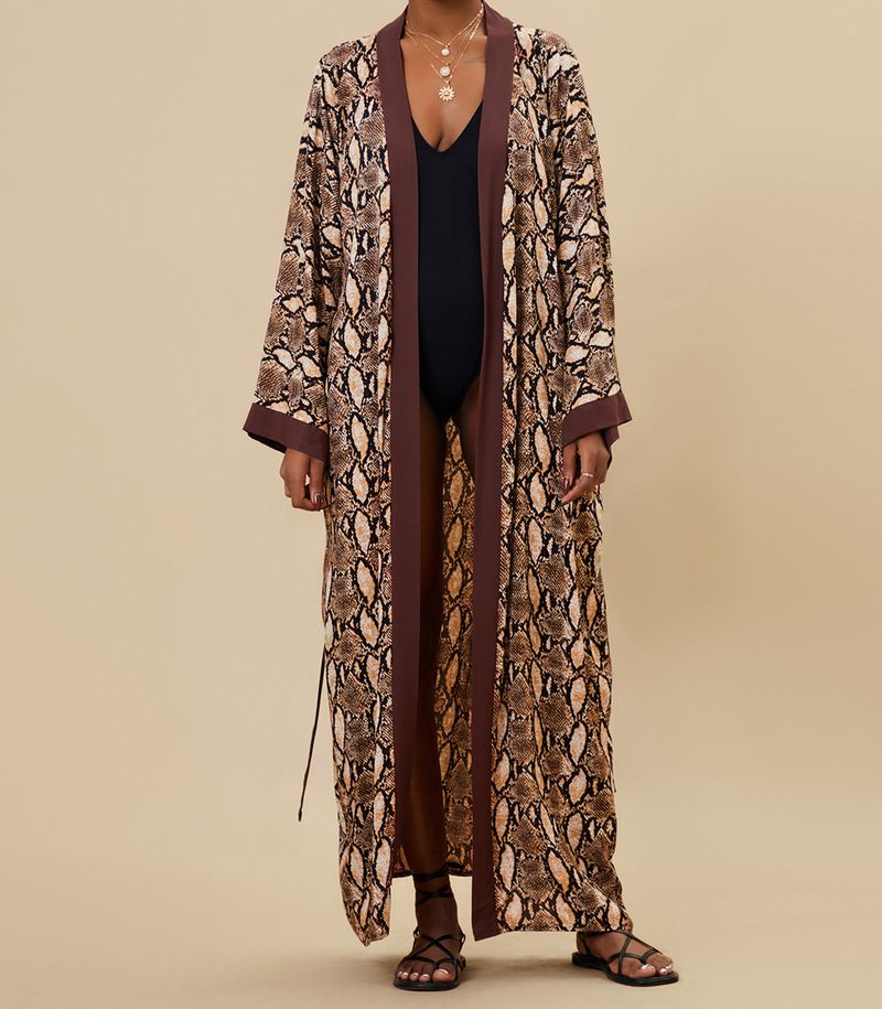 Women's Clothing Beach cover-up rayon zebra pattern holiday bikini sunscreen cardigan dress large size loose_voghion.com