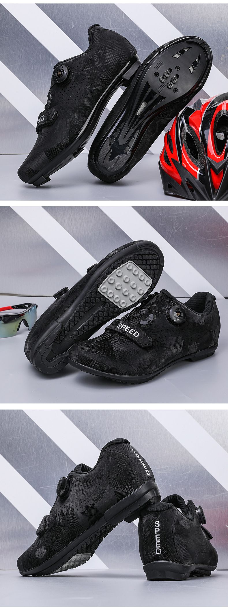 2024 Four Seasons Mountain Lockable Cycling für Männer und Frauen, Rennradschloss Hard Spinning Schuhe, Fahrradschuhe mit breiter Sohle_voghion.com