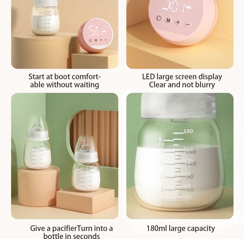 Tragbare elektrische Milchpumpe, über USB aufladbar, leise, tragbare Milchabsaugung, automatischer Melker, bequemes Stillen, BPA-frei_voghion.com