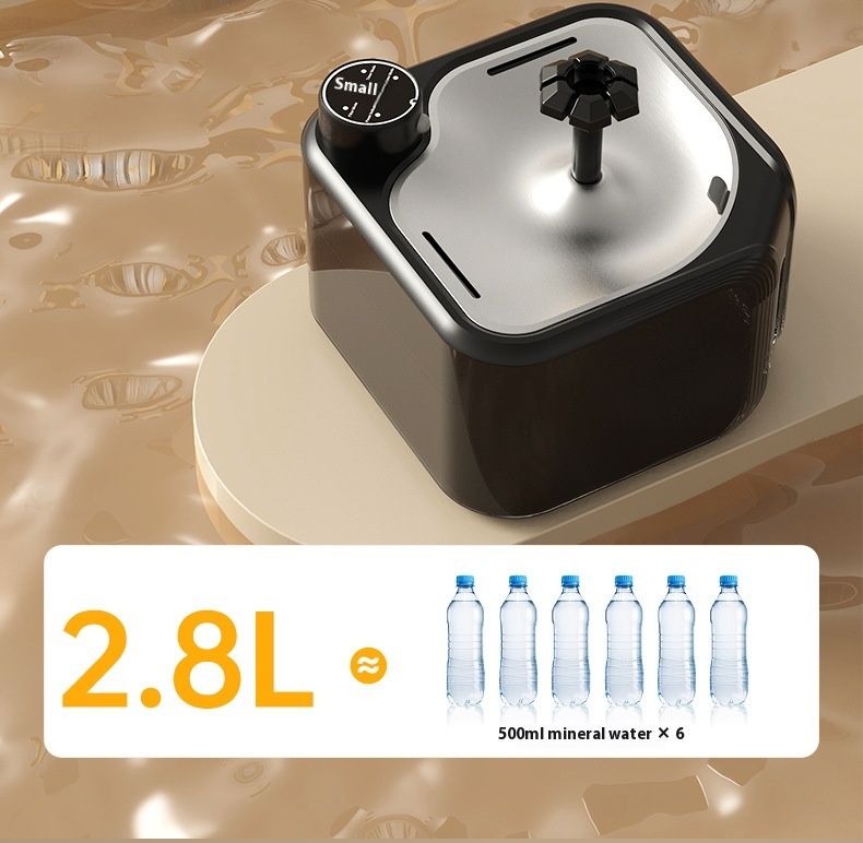 Nieuwe roestvrijstalen huisdierdispenser met automatische voerautomaat, intelligente circulatie voor katten en honden om water te drinken terwijl_voghion.com