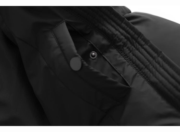 Women's Puffy Bomber Jacket With Hood - Winter Warm Cozy Oversized Cotton Coat In Black & Beige | XS/S/M/L_voghion.com