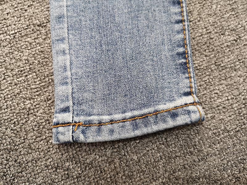 Damen Kleedung Beaded Denim Hosen fir Fraen Fréijoer a Summer nei All-Match Knäppercher elastesch schlank breet Been néng Punkt Hosen_voghion.com