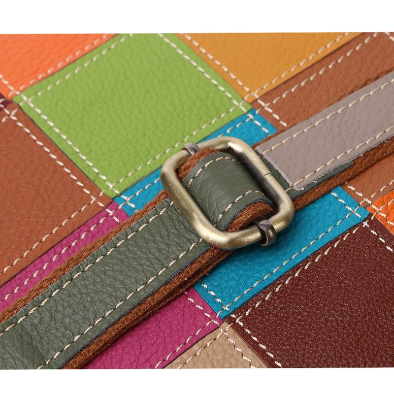 Borsa a mano in vera pelle da donna – Pochette e borsa a tracolla con patchwork geometrico floreale multicolore fatto a mano retrò, piccola borsa elegante_voghion.com