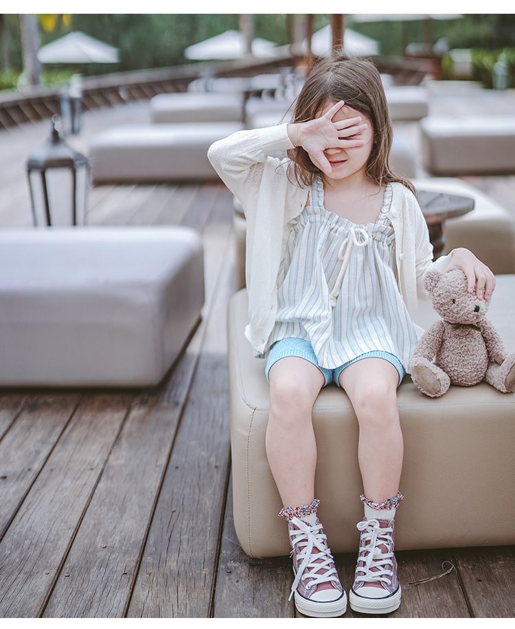 "Breathable Knit Cardigan For Girls – Lightweight Summer Cover-Up With Hollow Design & UV Protection"_voghion.com