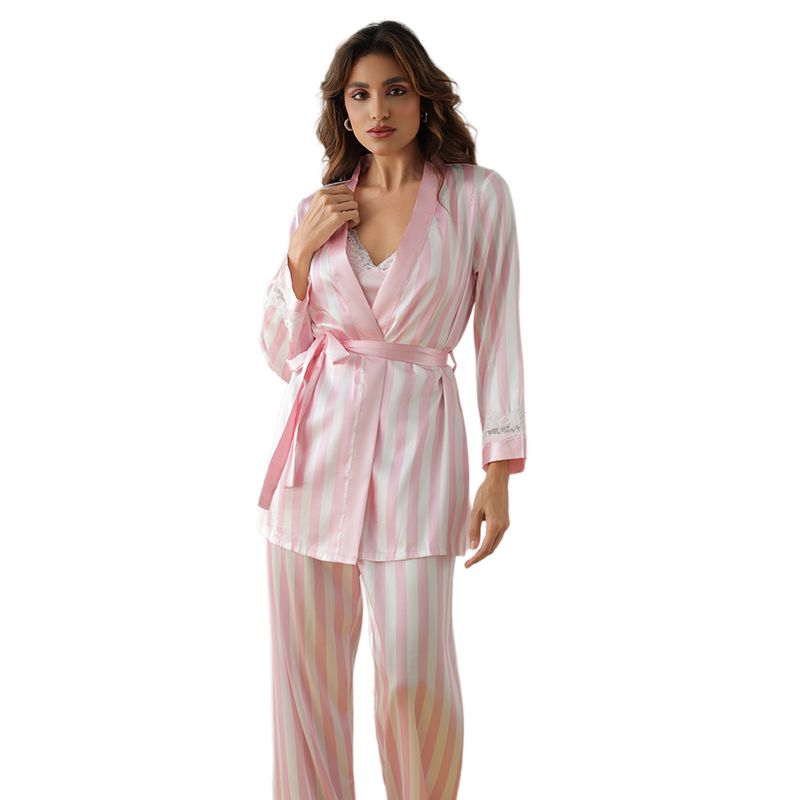 Pantaloni a maniche lunghe con bretelle in seta ghiacciata da donna, nuovi per autunno e inverno, comodi set da tre pezzi per il tempo libero_voghion.com