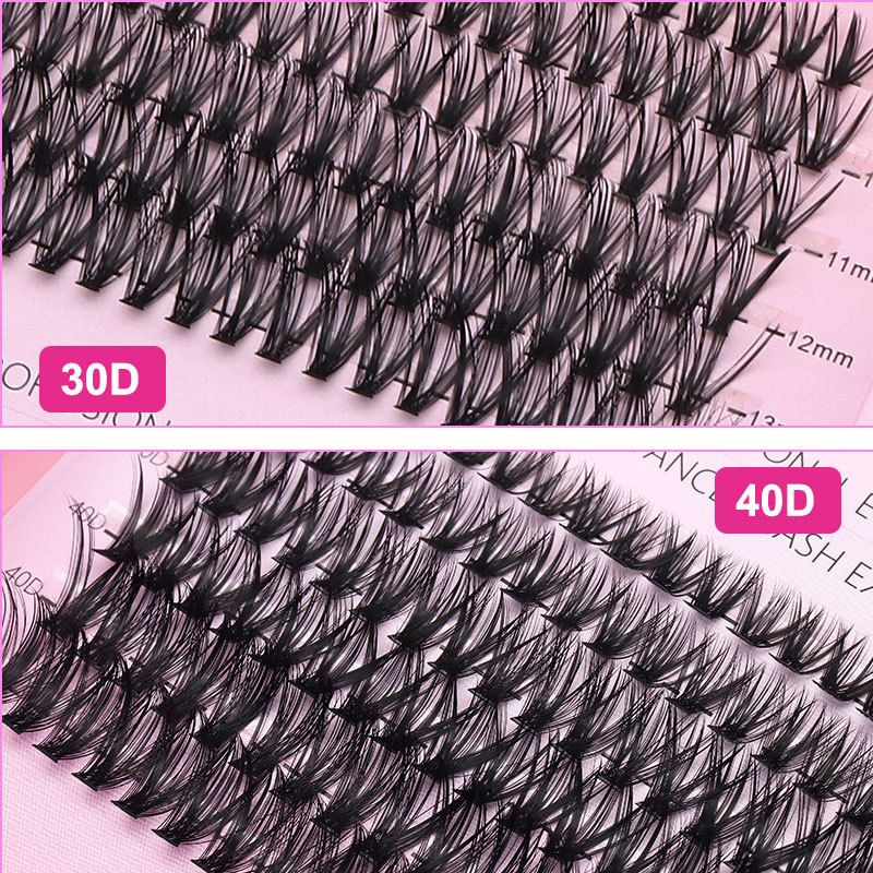 Juego de pestañas postizas segmentadas DIY 3040D100D, gran capacidad, rizadas, densas y desordenadas, de simulación._voghion.com