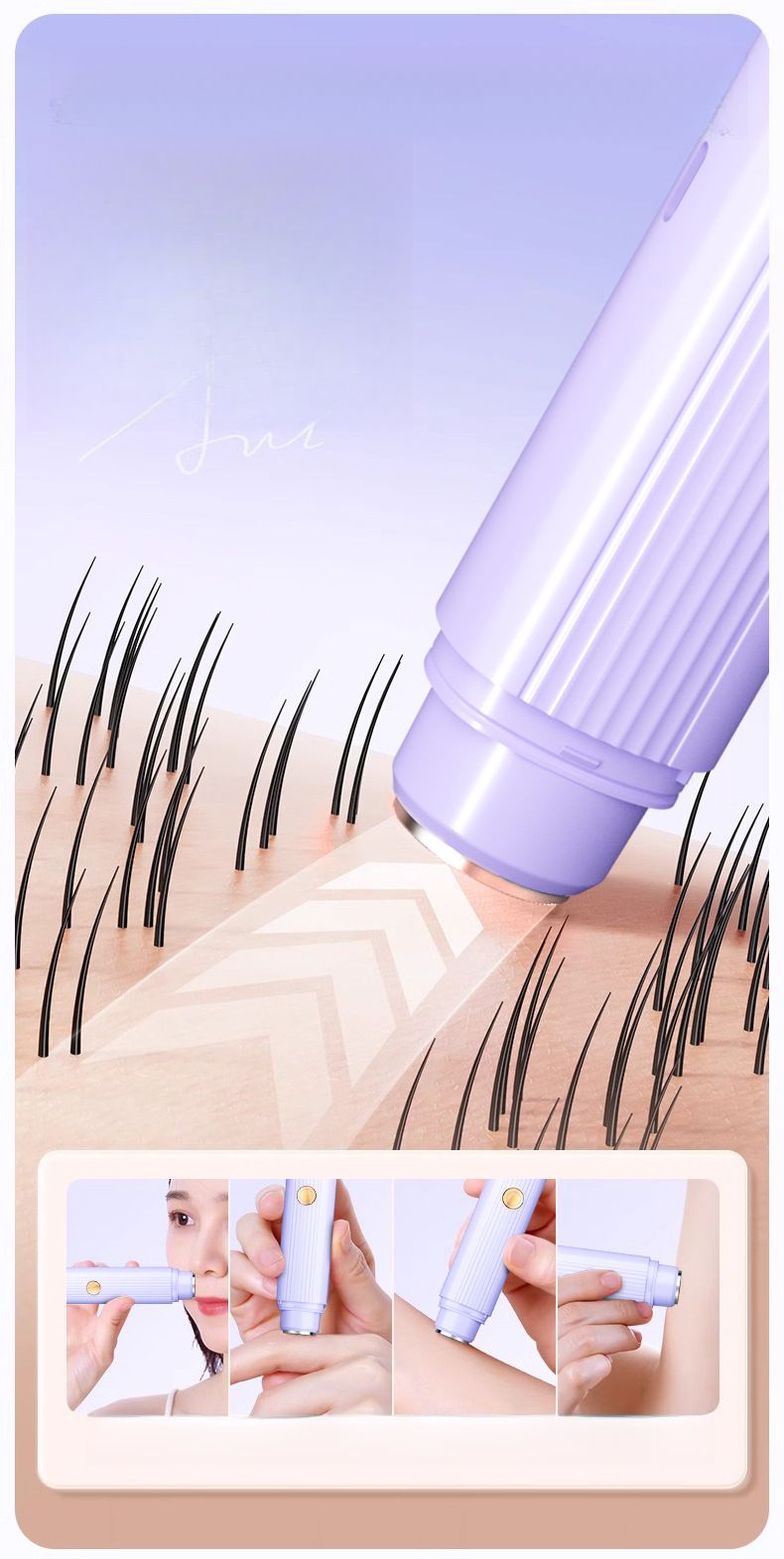 Portable Wireless Rechargeable Dual Head Electric Private Area Shaver Women's Hair Removal Instrument_voghion.com