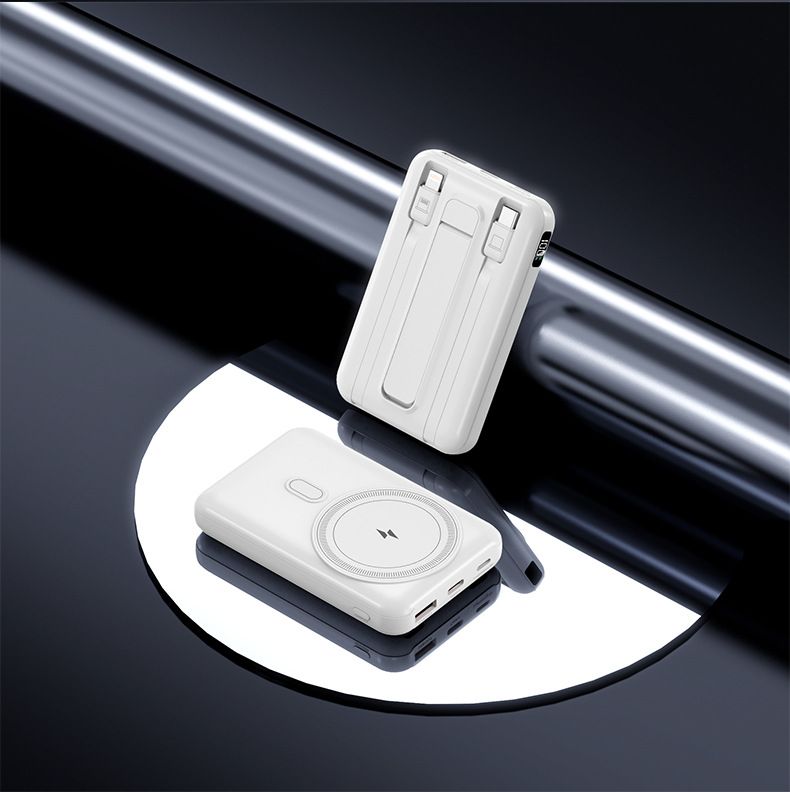 22.5W Magnetic Wireless Fast Power Bank With Built-in Cable & Stand – Portable Charger For IPhone & Qi Devices_voghion.com