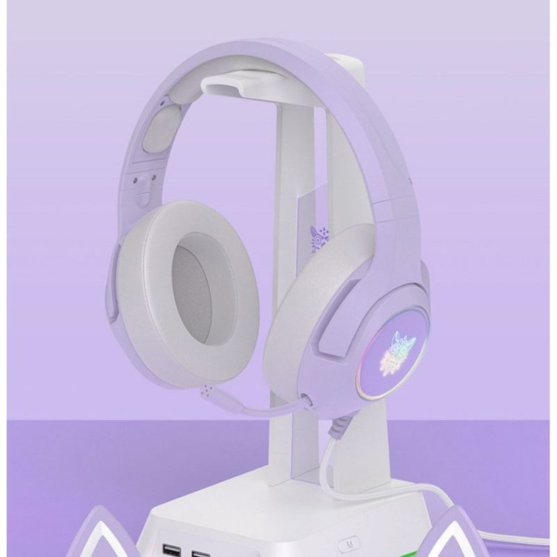Headphones Mobile Phones Computers, Over-Ear Noise Cancelling Gaming Headset, Girls' Glowing Cat Ear Headphones,_voghion.com
